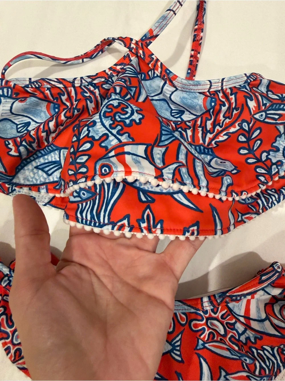 Janie and Jack Red & Blue Fish Print Two-Piece Bikini